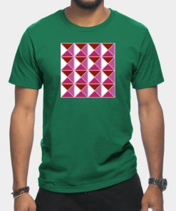Lesbian T-Shirts - Lesbian Pride Triangle Pattern T-Shirt TP1503 12 - Lesbian Flag Lesbian Pride Triangle Pattern