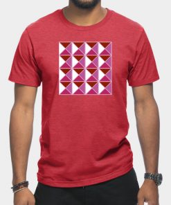 Lesbian T-Shirts - Lesbian Pride Triangle Pattern T-Shirt TP1503 14 - Lesbian Flag Lesbian Pride Triangle Pattern