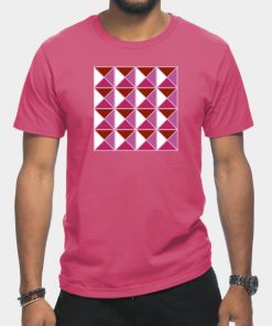 Lesbian T-Shirts - Lesbian Pride Triangle Pattern T-Shirt TP1503 15 - Lesbian Flag Lesbian Pride Triangle Pattern