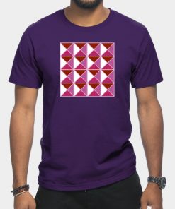 Lesbian T-Shirts - Lesbian Pride Triangle Pattern T-Shirt TP1503 16 - Lesbian Flag Lesbian Pride Triangle Pattern