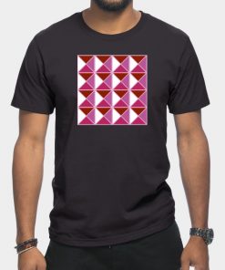 Lesbian T-Shirts - Lesbian Pride Triangle Pattern T-Shirt TP1503 17 - Lesbian Flag Lesbian Pride Triangle Pattern