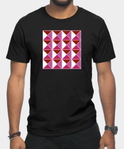 Lesbian T-Shirts - Lesbian Pride Triangle Pattern T-Shirt TP1503 18 - Lesbian Flag Lesbian Pride Triangle Pattern