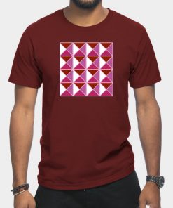Lesbian T-Shirts - Lesbian Pride Triangle Pattern T-Shirt TP1503 19 - Lesbian Flag Lesbian Pride Triangle Pattern