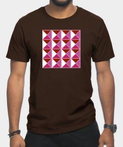 Lesbian T-Shirts - Lesbian Pride Triangle Pattern T-Shirt TP1503 22 - Lesbian Flag Lesbian Pride Triangle Pattern
