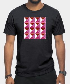 Lesbian T-Shirts - Lesbian Pride Triangle Pattern T-Shirt TP1503 3 - Lesbian Flag Lesbian Pride Triangle Pattern