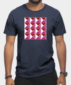 Lesbian T-Shirts - Lesbian Pride Triangle Pattern T-Shirt TP1503 6 - Lesbian Flag Lesbian Pride Triangle Pattern