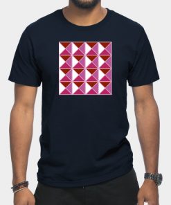 Lesbian T-Shirts - Lesbian Pride Triangle Pattern T-Shirt TP1503 8 - Lesbian Flag Lesbian Pride Triangle Pattern