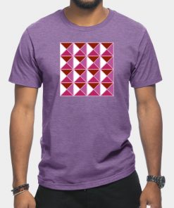 Lesbian T-Shirts - Lesbian Pride Triangle Pattern T-Shirt TP1503 9 - Lesbian Flag Lesbian Pride Triangle Pattern