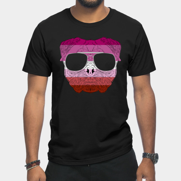 2982127_0-1 Pug Dog Face Gay Pride Lesbian Rainbow Flag with Sunglasses