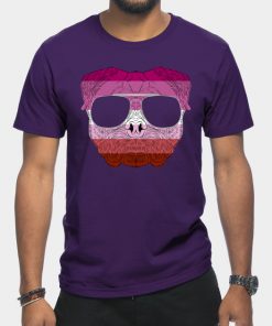 Lesbian T-Shirts - Pug Dog Face Gay Pride Lesbian Rainbow Flag with Sunglasses T-Shirt TP1503 10 - Lesbian Flag Pug Dog Face Gay Pride Lesbian Rainbow Flag with Sunglasses