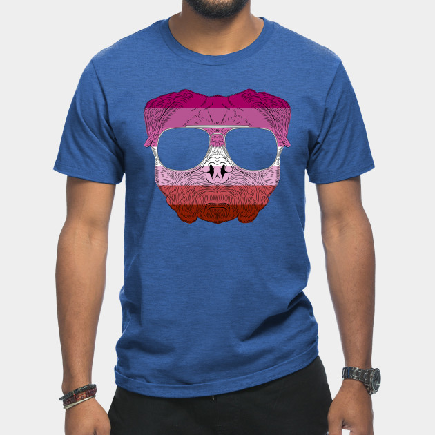 2982127_0-11 Pug Dog Face Gay Pride Lesbian Rainbow Flag with Sunglasses