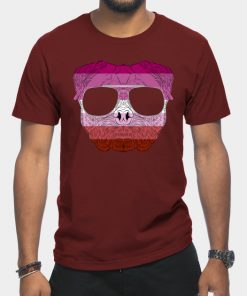 Lesbian T-Shirts - Pug Dog Face Gay Pride Lesbian Rainbow Flag with Sunglasses T-Shirt TP1503 13 - Lesbian Flag Pug Dog Face Gay Pride Lesbian Rainbow Flag with Sunglasses