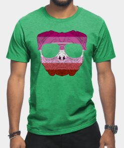 Lesbian T-Shirts - Pug Dog Face Gay Pride Lesbian Rainbow Flag with Sunglasses T-Shirt TP1503 15 - Lesbian Flag Pug Dog Face Gay Pride Lesbian Rainbow Flag with Sunglasses