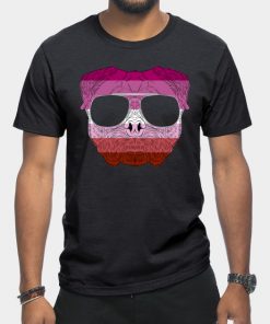 Lesbian T-Shirts - Pug Dog Face Gay Pride Lesbian Rainbow Flag with Sunglasses T-Shirt TP1503 16 - Lesbian Flag Pug Dog Face Gay Pride Lesbian Rainbow Flag with Sunglasses