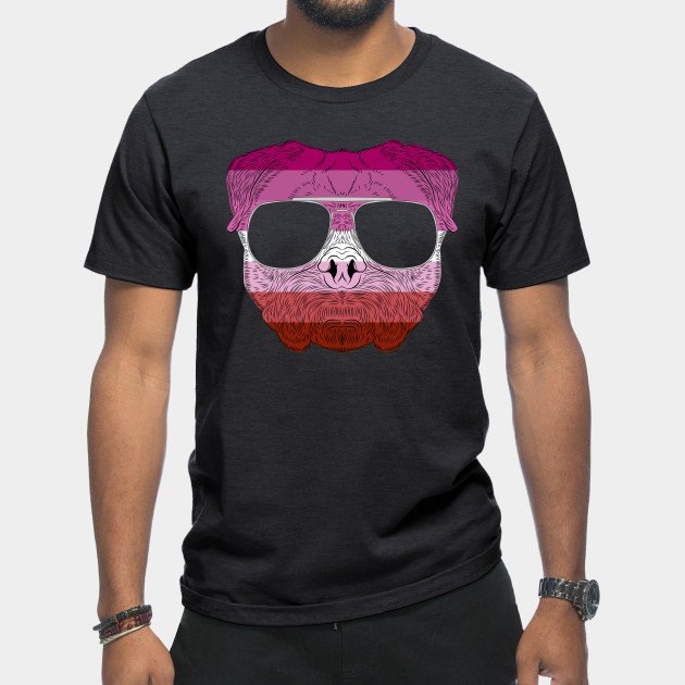 2982127_0-16 Pug Dog Face Gay Pride Lesbian Rainbow Flag with Sunglasses