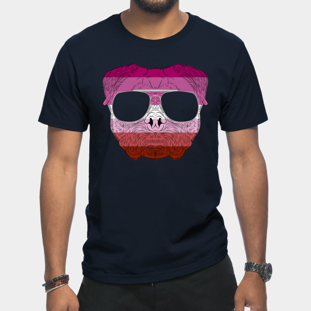 2982127_0-18 Pug Dog Face Gay Pride Lesbian Rainbow Flag with Sunglasses
