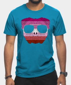Lesbian T-Shirts - Pug Dog Face Gay Pride Lesbian Rainbow Flag with Sunglasses T-Shirt TP1503 19 - Lesbian Flag Pug Dog Face Gay Pride Lesbian Rainbow Flag with Sunglasses