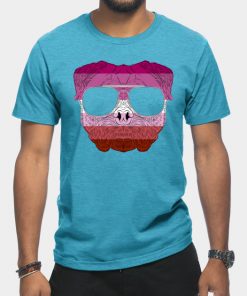 Lesbian T-Shirts - Pug Dog Face Gay Pride Lesbian Rainbow Flag with Sunglasses T-Shirt TP1503 20 - Lesbian Flag Pug Dog Face Gay Pride Lesbian Rainbow Flag with Sunglasses