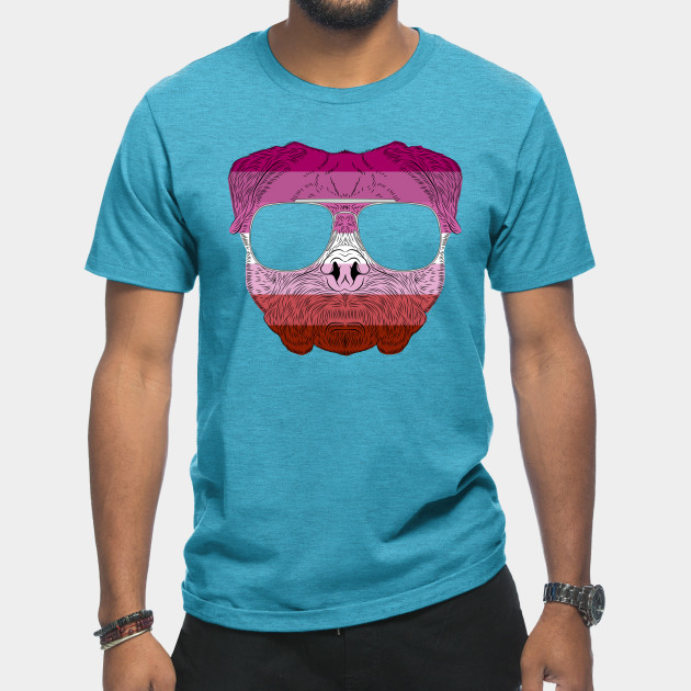 2982127_0-20 Pug Dog Face Gay Pride Lesbian Rainbow Flag with Sunglasses