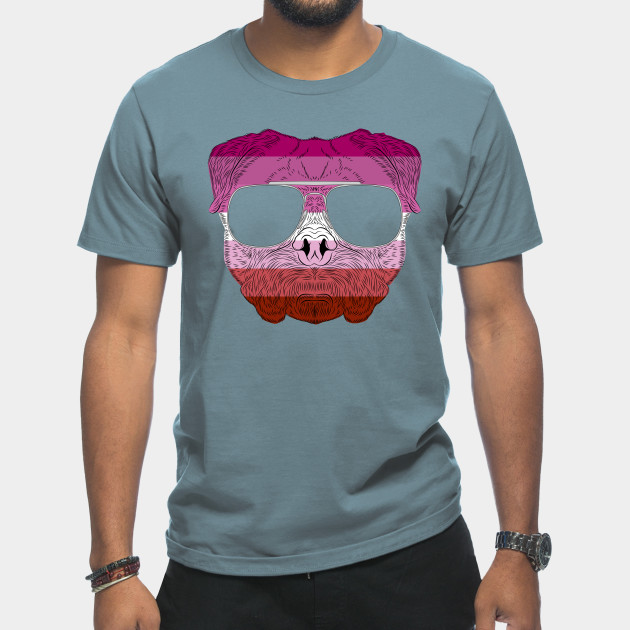 2982127_0-21 Pug Dog Face Gay Pride Lesbian Rainbow Flag with Sunglasses