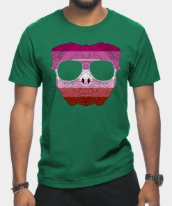 Lesbian T-Shirts - Pug Dog Face Gay Pride Lesbian Rainbow Flag with Sunglasses T-Shirt TP1503 22 - Lesbian Flag Pug Dog Face Gay Pride Lesbian Rainbow Flag with Sunglasses