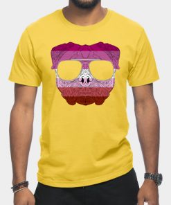 Lesbian T-Shirts - Pug Dog Face Gay Pride Lesbian Rainbow Flag with Sunglasses T-Shirt TP1503 23 - Lesbian Flag Pug Dog Face Gay Pride Lesbian Rainbow Flag with Sunglasses
