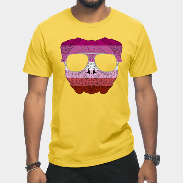 2982127_0-23 Pug Dog Face Gay Pride Lesbian Rainbow Flag with Sunglasses