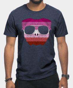 Pug Dog Face Gay Pride Lesbian Rainbow Flag with Sunglasses