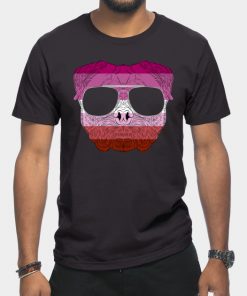 Lesbian T-Shirts - Pug Dog Face Gay Pride Lesbian Rainbow Flag with Sunglasses T-Shirt TP1503 26 - Lesbian Flag Pug Dog Face Gay Pride Lesbian Rainbow Flag with Sunglasses