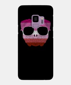 Pug Dog Face Gay Pride Lesbian Rainbow Flag with Sunglasses