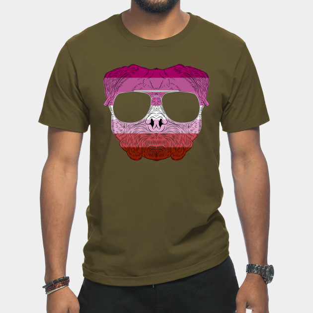 2982127_0-3 Pug Dog Face Gay Pride Lesbian Rainbow Flag with Sunglasses