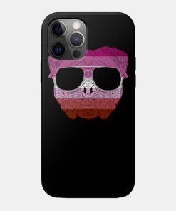Lesbian Cases - Pug Dog Face Gay Pride Lesbian Rainbow Flag with Sunglasses Phone Case TP1503 23 - Lesbian Flag Pug Dog Face Gay Pride Lesbian Rainbow Flag with Sunglasses