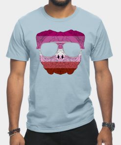 Lesbian T-Shirts - Pug Dog Face Gay Pride Lesbian Rainbow Flag with Sunglasses T-Shirt TP1503 6 - Lesbian Flag Pug Dog Face Gay Pride Lesbian Rainbow Flag with Sunglasses