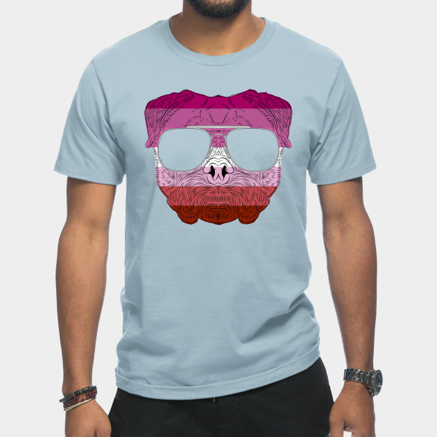 2982127_0-6 Pug Dog Face Gay Pride Lesbian Rainbow Flag with Sunglasses