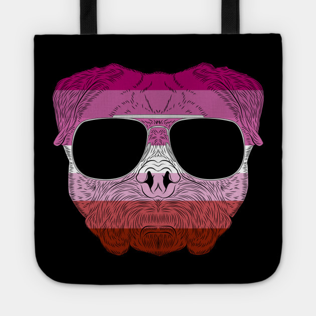2982127_0-65 Pug Dog Face Gay Pride Lesbian Rainbow Flag with Sunglasses
