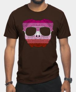 Lesbian T-Shirts - Pug Dog Face Gay Pride Lesbian Rainbow Flag with Sunglasses T-Shirt TP1503 7 - Lesbian Flag Pug Dog Face Gay Pride Lesbian Rainbow Flag with Sunglasses