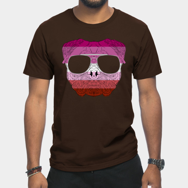 2982127_0-7 Pug Dog Face Gay Pride Lesbian Rainbow Flag with Sunglasses