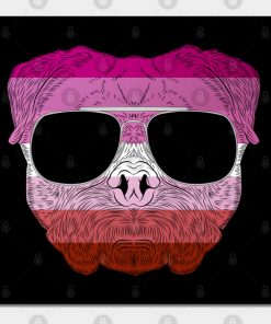 Lesbian Posters - Pug Dog Face Gay Pride Lesbian Rainbow Flag with Sunglasses Poster TP1503 5 - Lesbian Flag Pug Dog Face Gay Pride Lesbian Rainbow Flag with Sunglasses