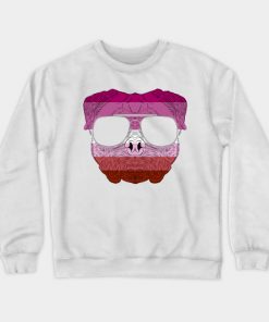 Pug Dog Face Gay Pride Lesbian Rainbow Flag with Sunglasses