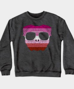 Lesbian Sweatshirts - Pug Dog Face Gay Pride Lesbian Rainbow Flag with Sunglasses Sweatshirt TP1503 4 - Lesbian Flag Pug Dog Face Gay Pride Lesbian Rainbow Flag with Sunglasses