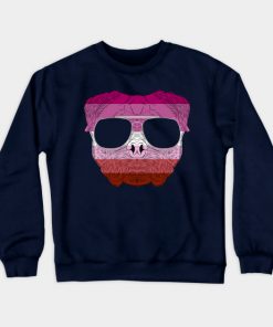 Lesbian Sweatshirts - Pug Dog Face Gay Pride Lesbian Rainbow Flag with Sunglasses Sweatshirt TP1503 7 - Lesbian Flag Pug Dog Face Gay Pride Lesbian Rainbow Flag with Sunglasses