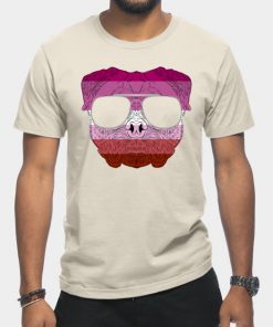 Lesbian T-Shirts - Pug Dog Face Gay Pride Lesbian Rainbow Flag with Sunglasses T-Shirt TP1503 8 - Lesbian Flag Pug Dog Face Gay Pride Lesbian Rainbow Flag with Sunglasses