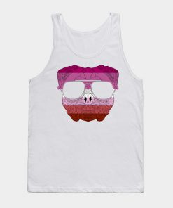 Lesbian Tank Tops - Pug Dog Face Gay Pride Lesbian Rainbow Flag with Sunglasses Tank Top TP1503 6 - Lesbian Flag Pug Dog Face Gay Pride Lesbian Rainbow Flag with Sunglasses