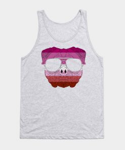 Lesbian Tank Tops - Pug Dog Face Gay Pride Lesbian Rainbow Flag with Sunglasses Tank Top TP1503 7 - Lesbian Flag Pug Dog Face Gay Pride Lesbian Rainbow Flag with Sunglasses