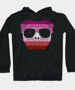 Lesbian Hoodies - Pug Dog Face Gay Pride Lesbian Rainbow Flag with Sunglasses Hoodie TP1503 3 - Lesbian Flag Pug Dog Face Gay Pride Lesbian Rainbow Flag with Sunglasses