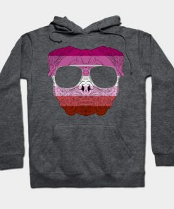 Lesbian Hoodies - Pug Dog Face Gay Pride Lesbian Rainbow Flag with Sunglasses Hoodie TP1503 5 - Lesbian Flag Pug Dog Face Gay Pride Lesbian Rainbow Flag with Sunglasses