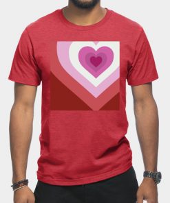 Lesbian T-Shirts - Lesbian Heart T-Shirt TP1503 10 - Lesbian Flag Lesbian Heart