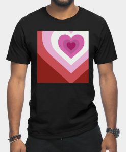 Lesbian T-Shirts - Lesbian Heart T-Shirt TP1503 11 - Lesbian Flag Lesbian Heart