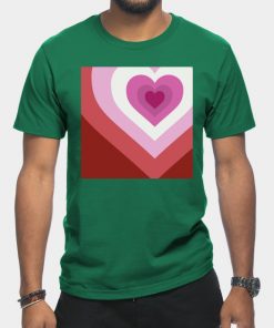 Lesbian T-Shirts - Lesbian Heart T-Shirt TP1503 12 - Lesbian Flag Lesbian Heart