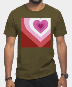 Lesbian T-Shirts - Lesbian Heart T-Shirt TP1503 13 - Lesbian Flag Lesbian Heart